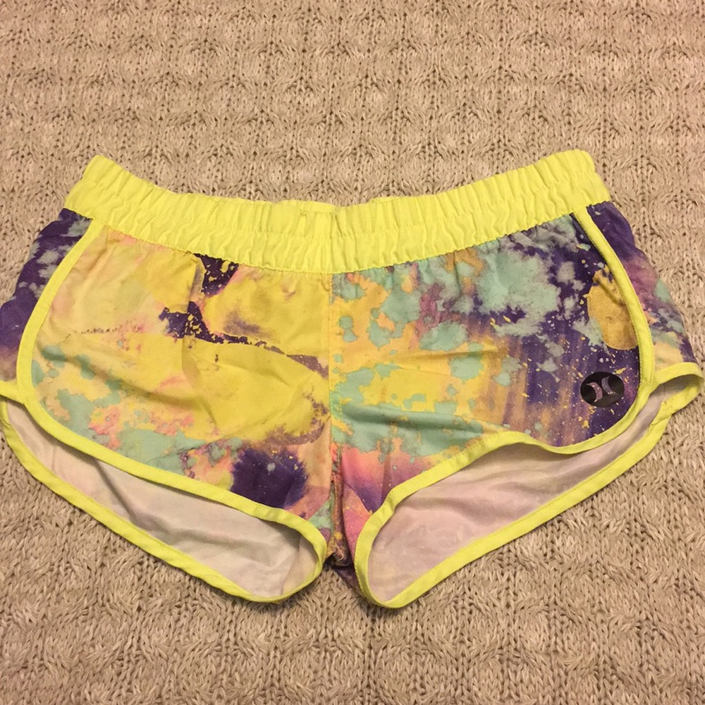 Hurley splatter paint neon yellow board shorts